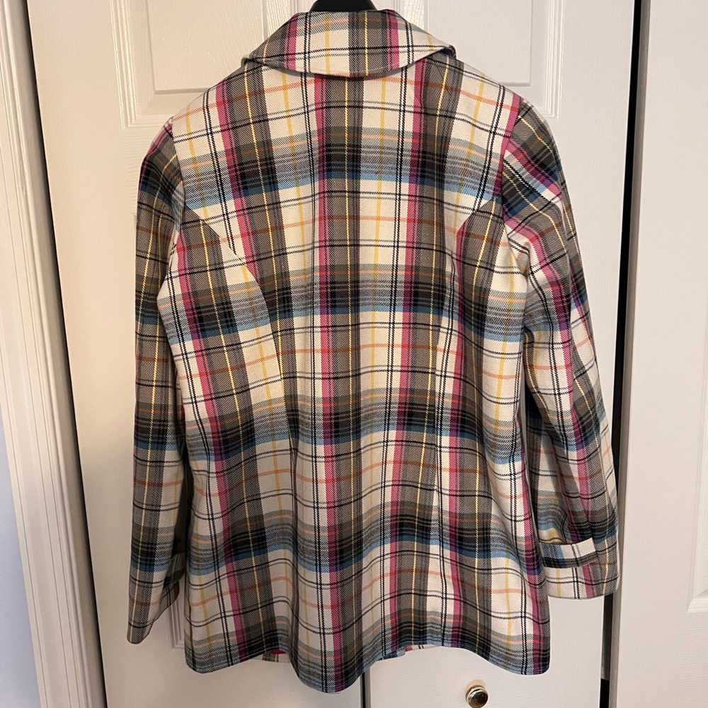 Midweight Plaid Jacket With Toggle Button Front C… - image 6